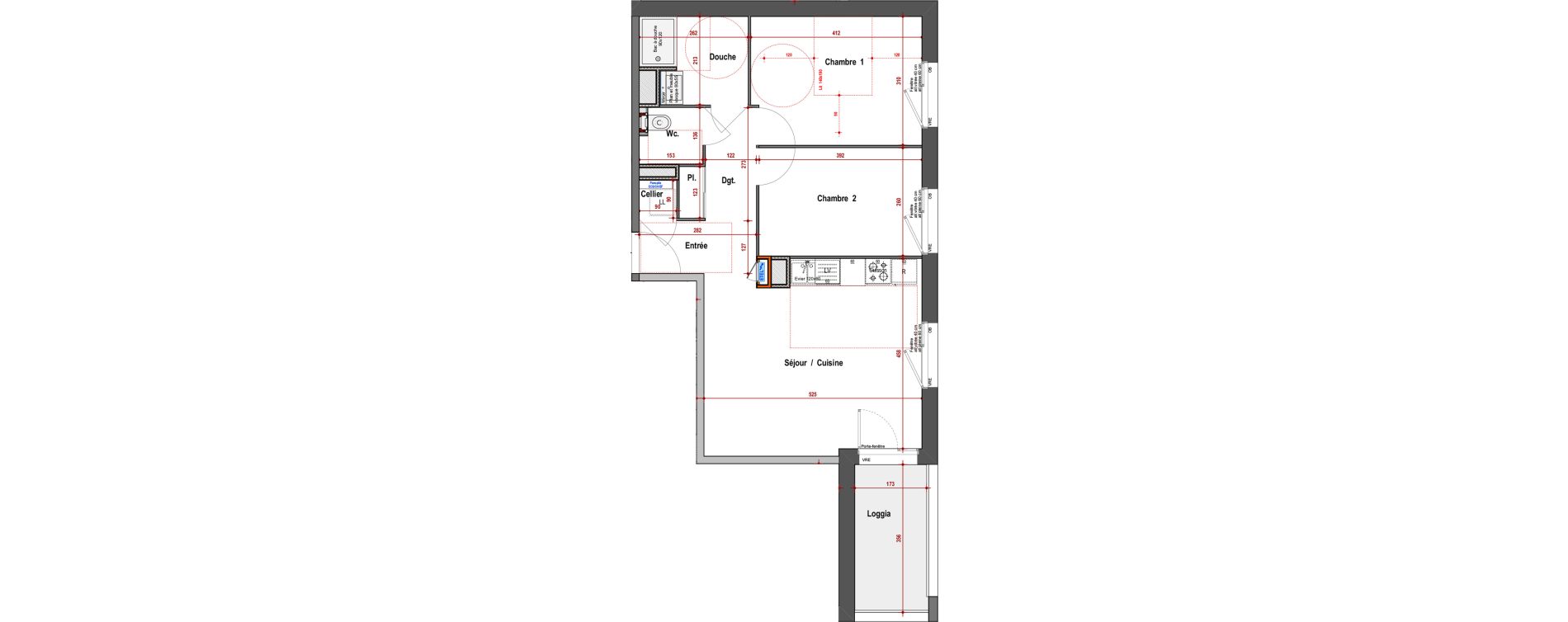 Appartement T3 de 61,91 m2 &agrave; Angers Montesquieu