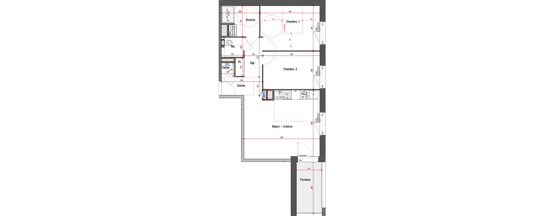 Appartement T3 de 61,91 m2 &agrave; Angers Montesquieu