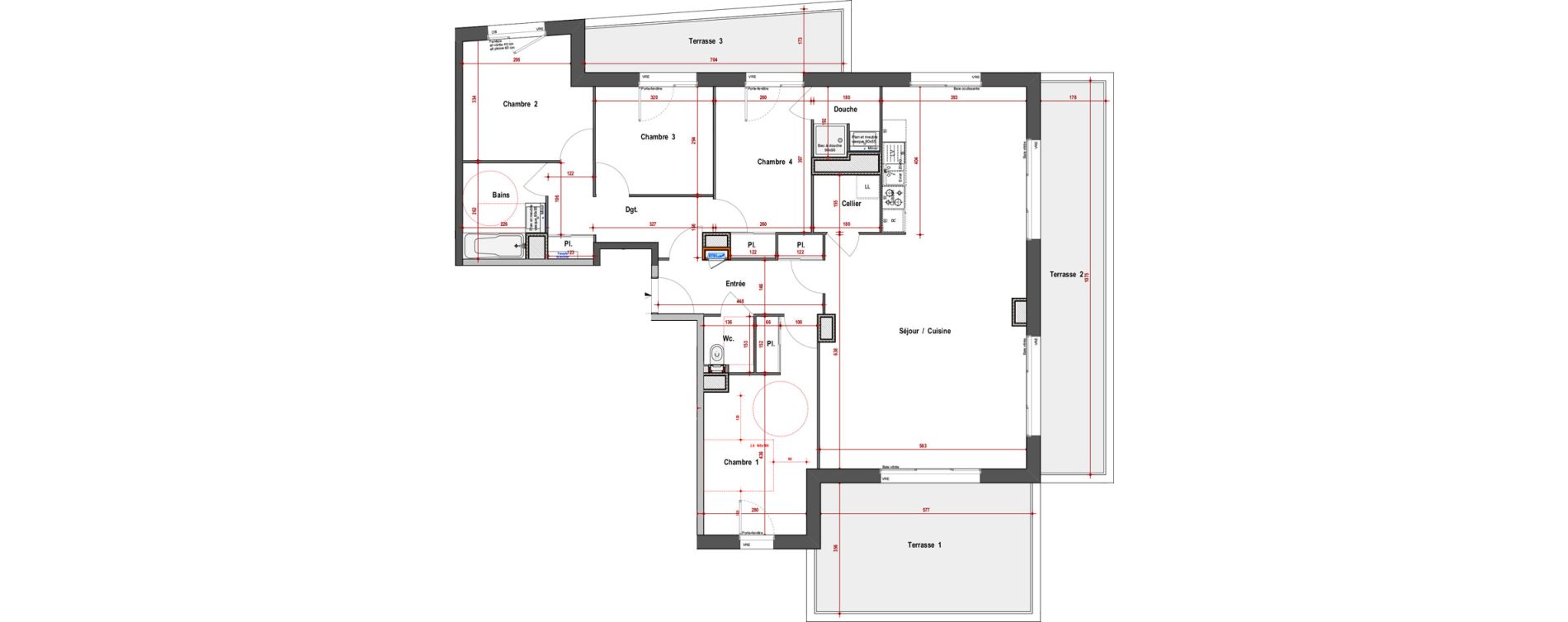 Appartement T5 de 126,25 m2 &agrave; Angers Montesquieu