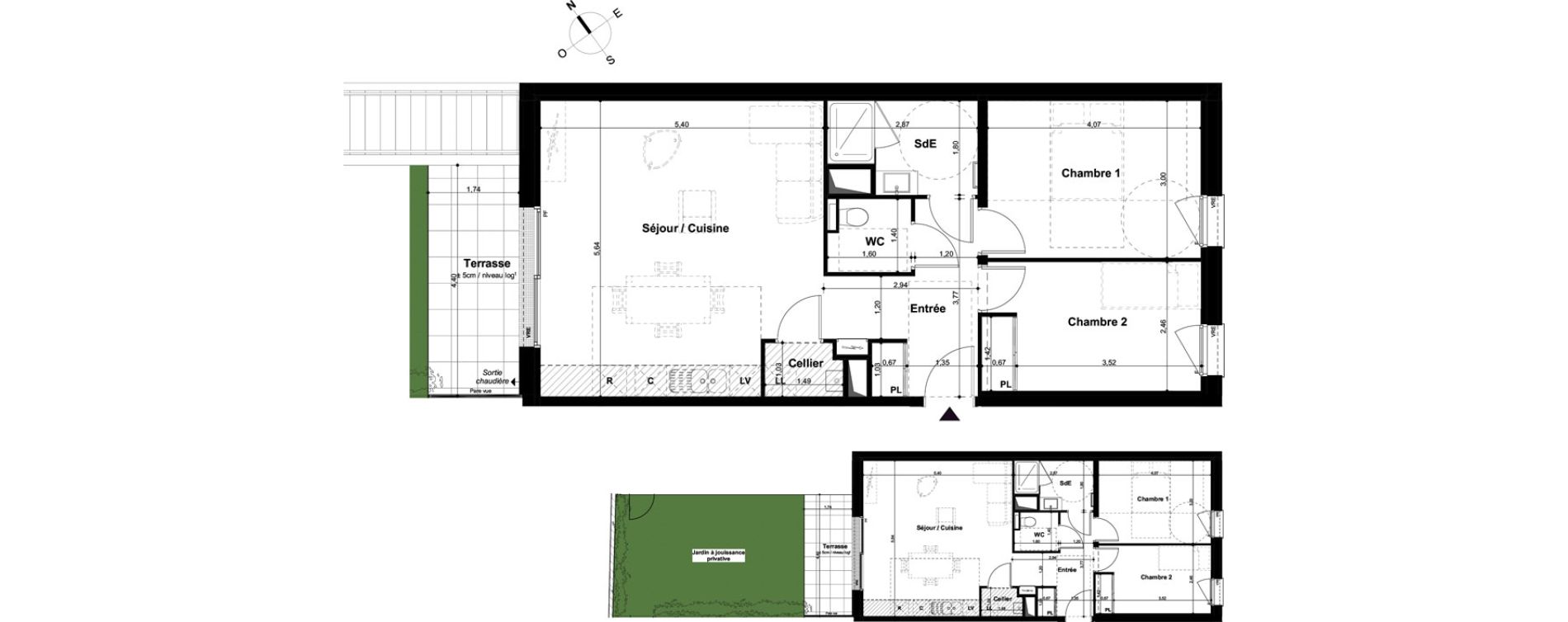 Appartement T3 de 67,46 m2 &agrave; Angers Mirabeau