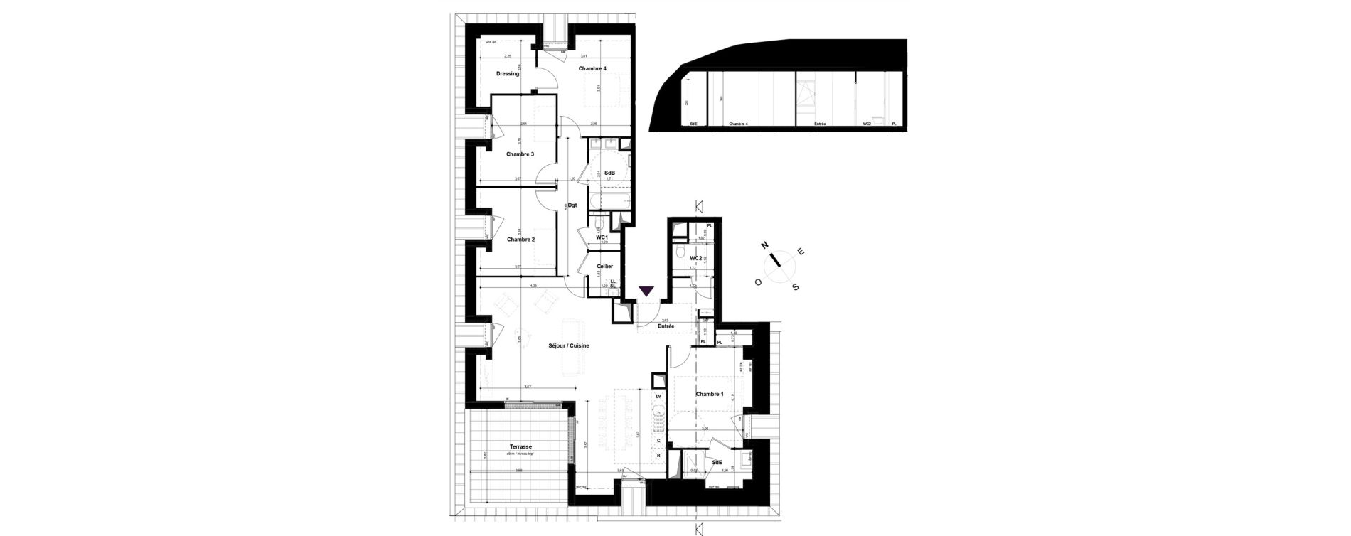 Appartement T5 de 125,63 m2 &agrave; Angers Mirabeau