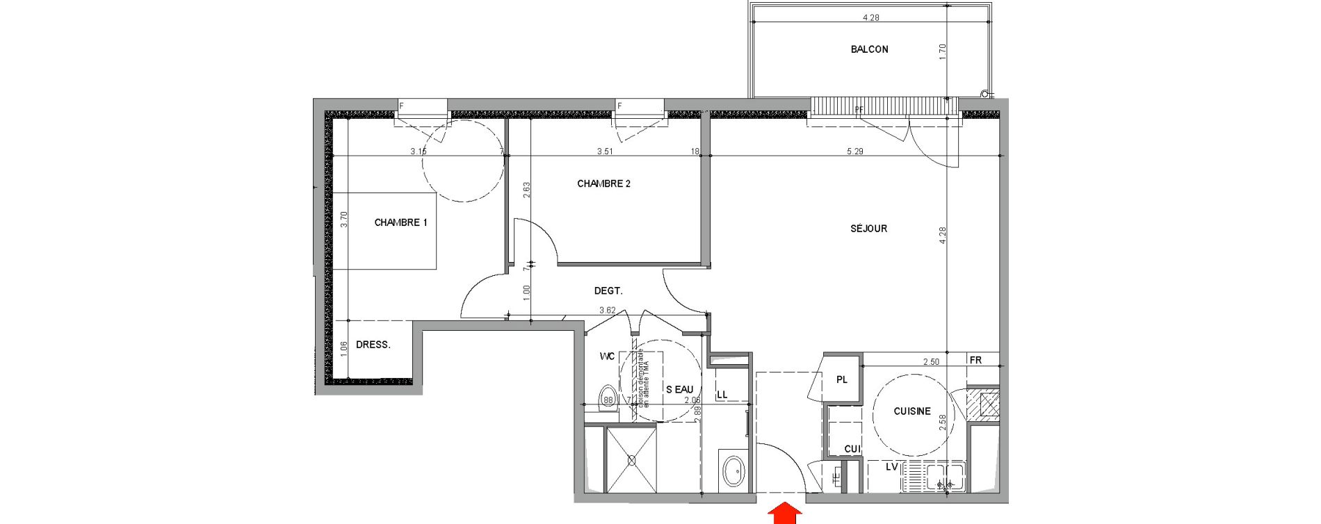 Appartement T3 de 66,91 m2 &agrave; Angers Belle-beille