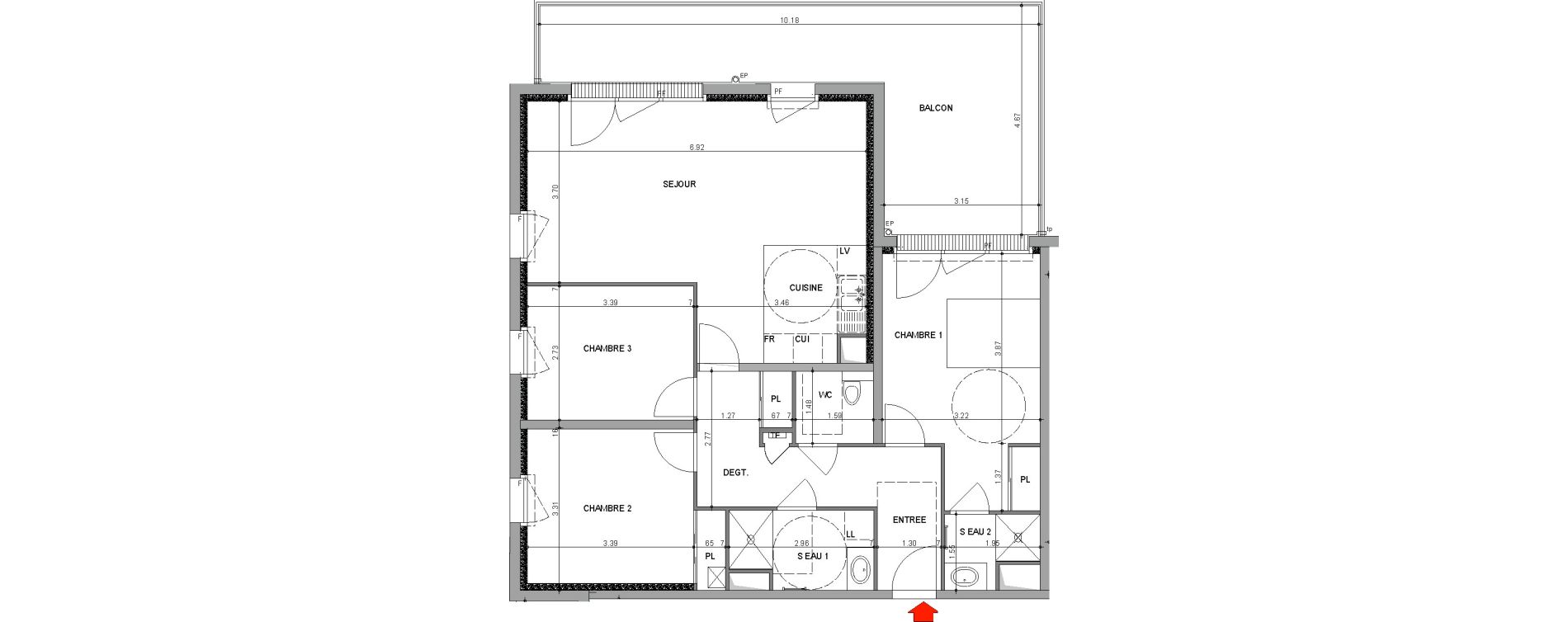Appartement T4 de 87,31 m2 &agrave; Angers Belle-beille