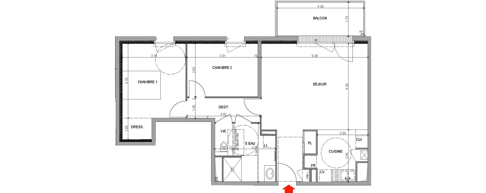 Appartement T3 de 67,09 m2 &agrave; Angers Belle-beille