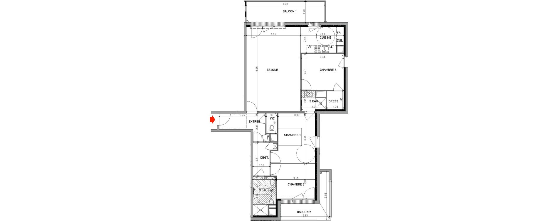 Appartement T4 de 90,90 m2 &agrave; Angers Belle-beille