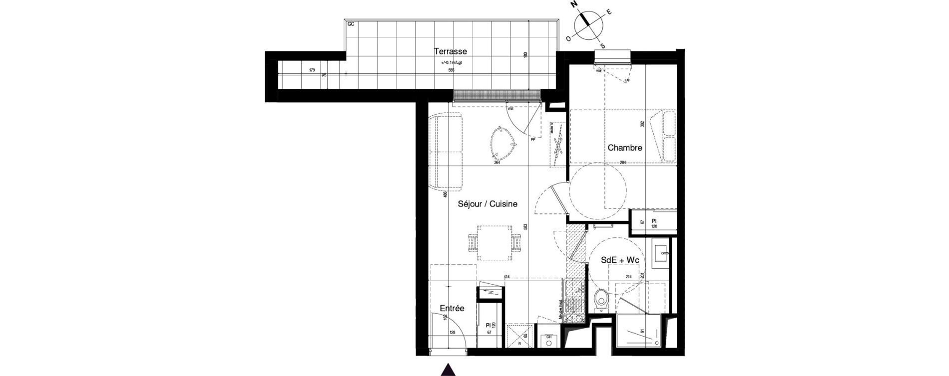 Appartement T2 de 42,16 m2 &agrave; Angers Deux-croix banchais