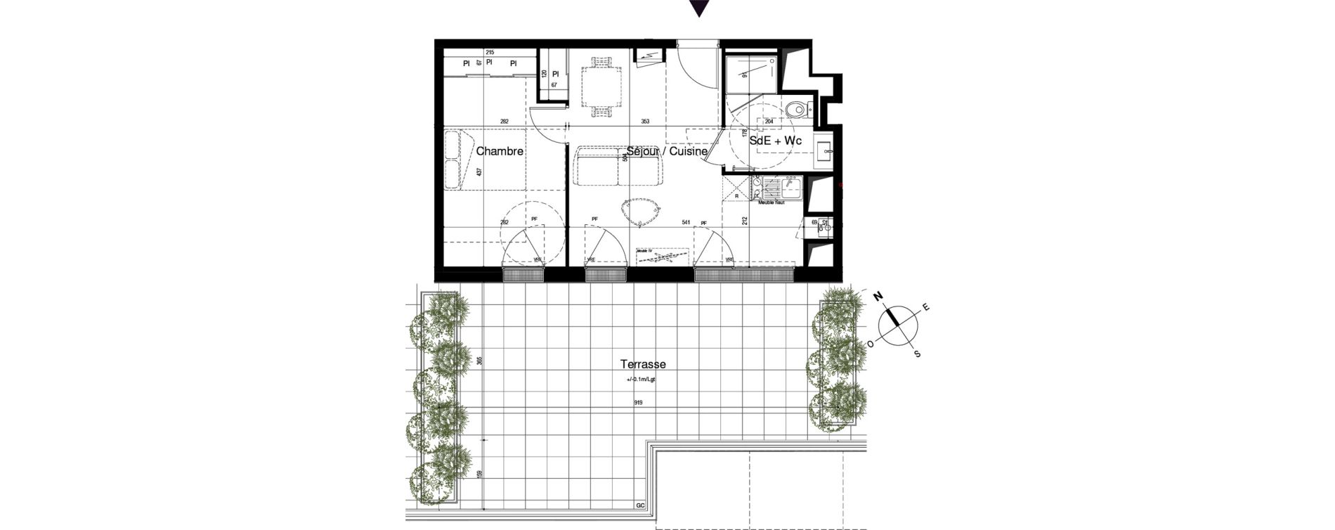 Appartement T2 de 41,23 m2 &agrave; Angers Deux-croix banchais