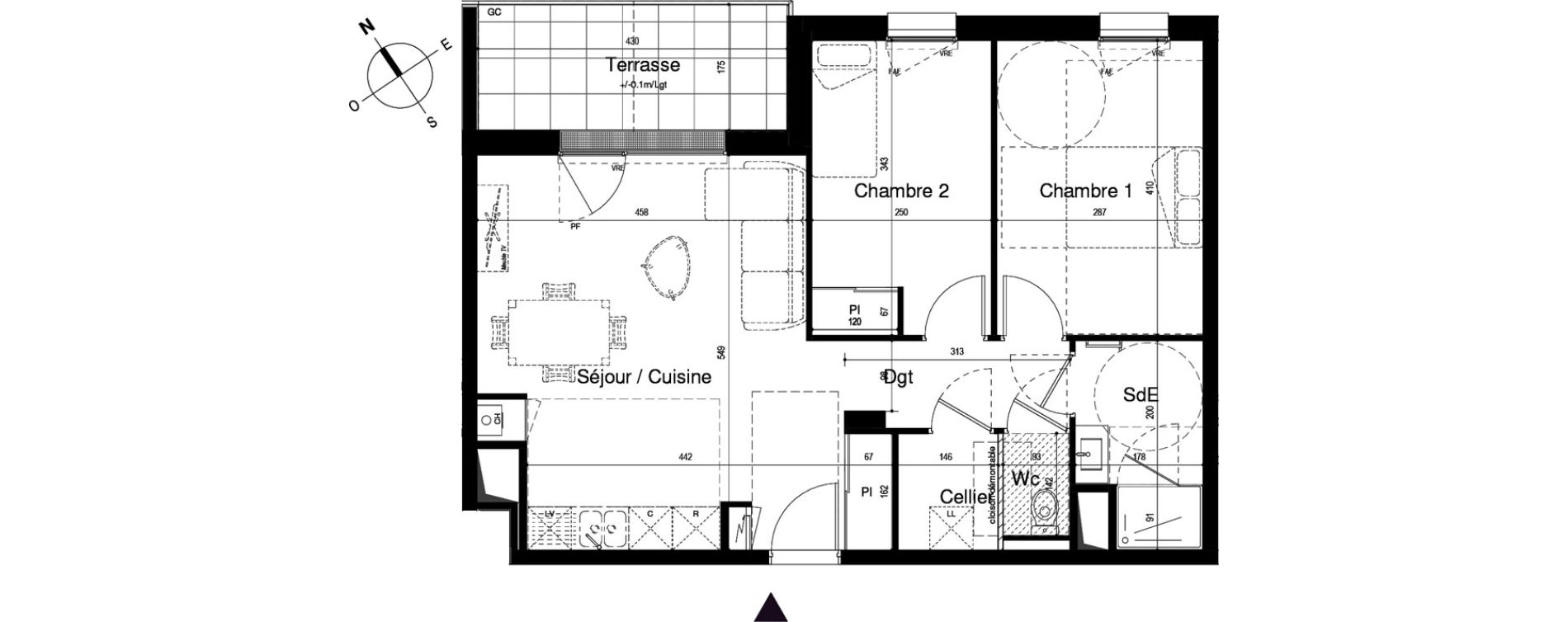 Appartement T3 de 60,28 m2 &agrave; Angers Deux-croix banchais
