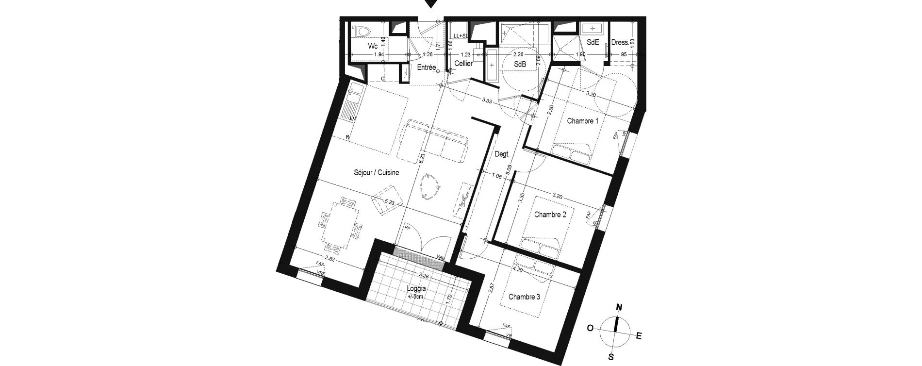 Appartement T4 de 87,36 m2 &agrave; Angers Belle-beille