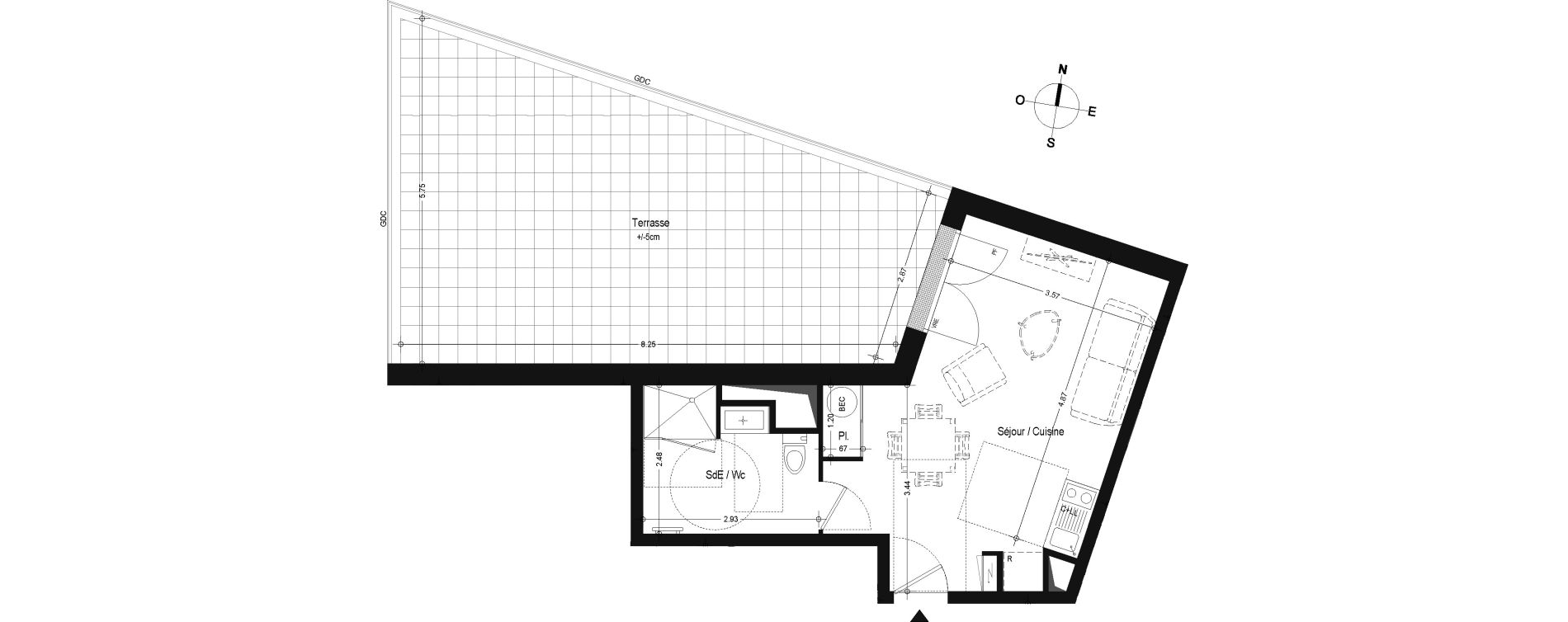 Appartement T1 de 29,10 m2 &agrave; Angers Belle-beille