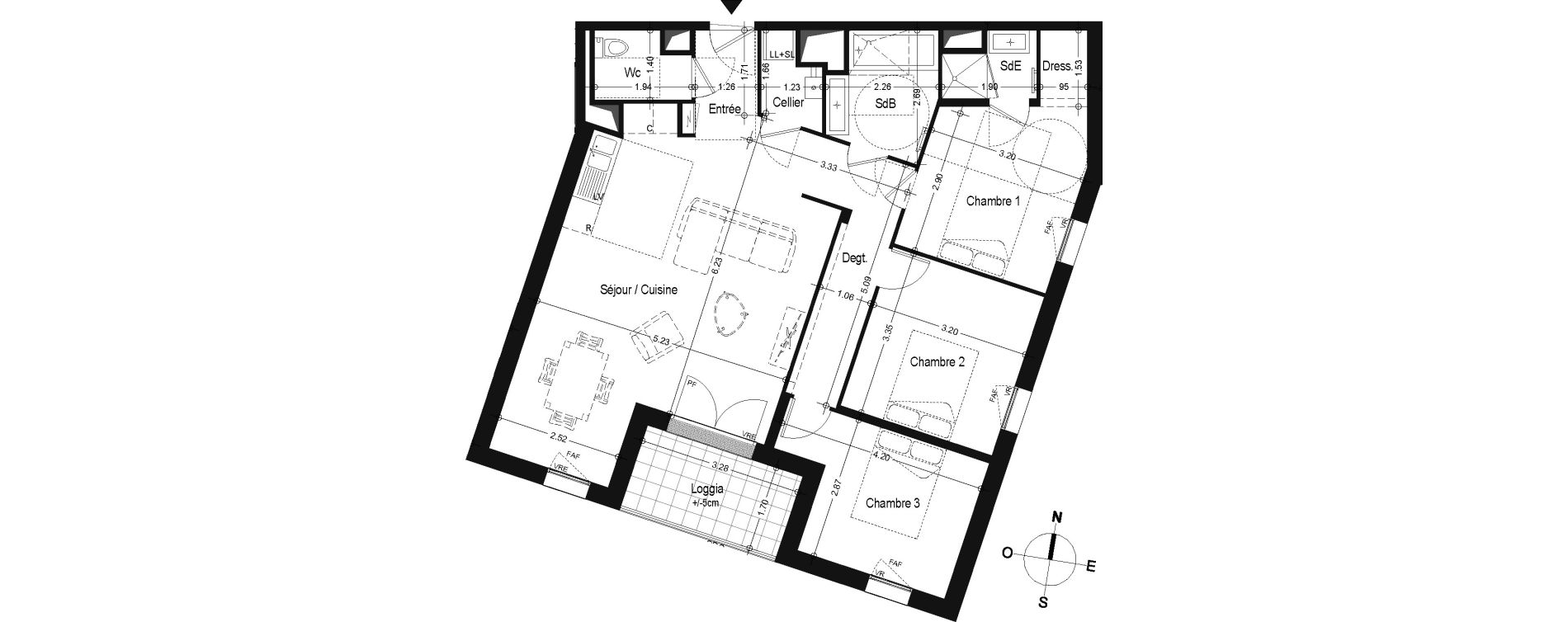 Appartement T4 de 87,36 m2 &agrave; Angers Belle-beille