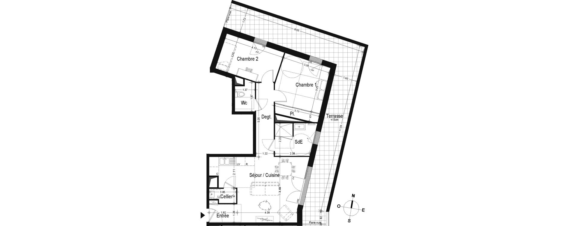 Appartement T3 de 65,24 m2 &agrave; Angers Belle-beille