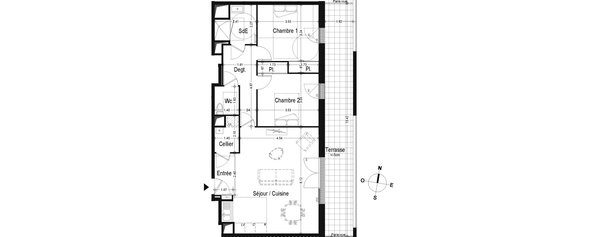 Appartement T3 de 73,30 m2 &agrave; Angers Belle-beille