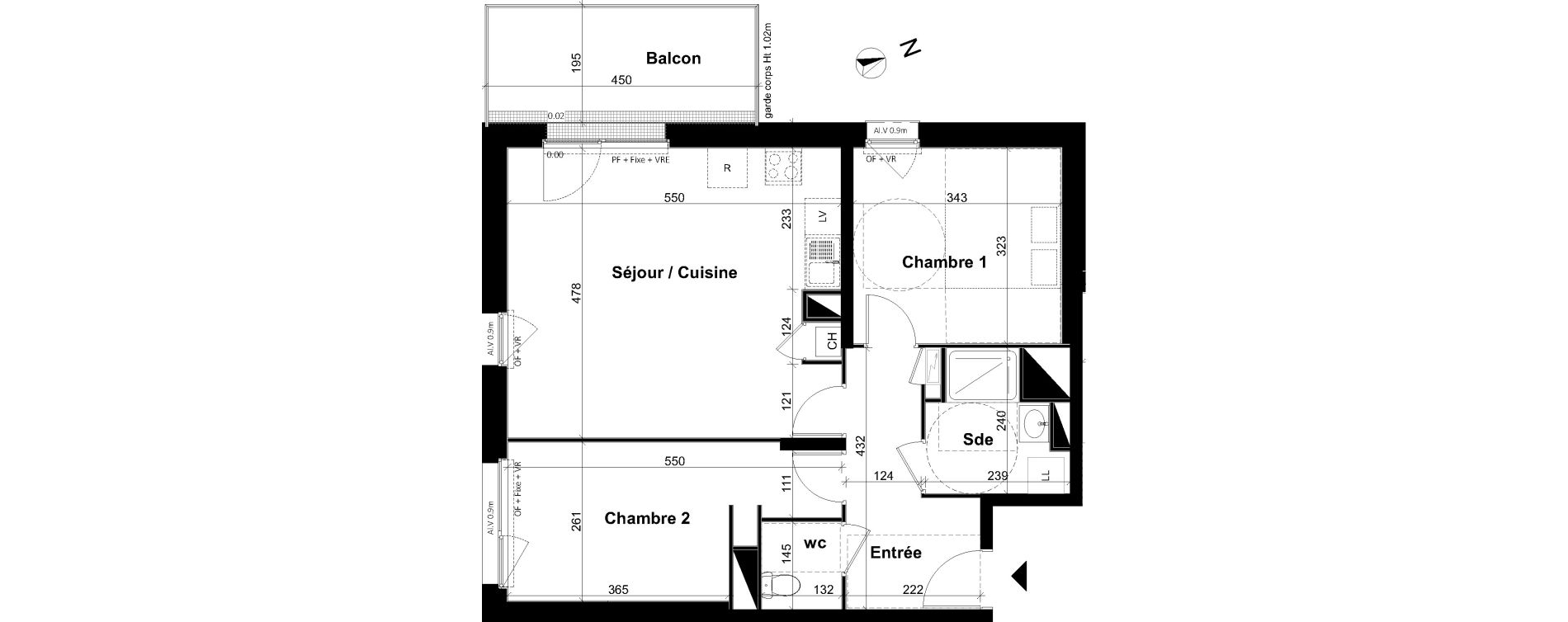 Appartement T3 de 61,85 m2 &agrave; Angers Les capucins
