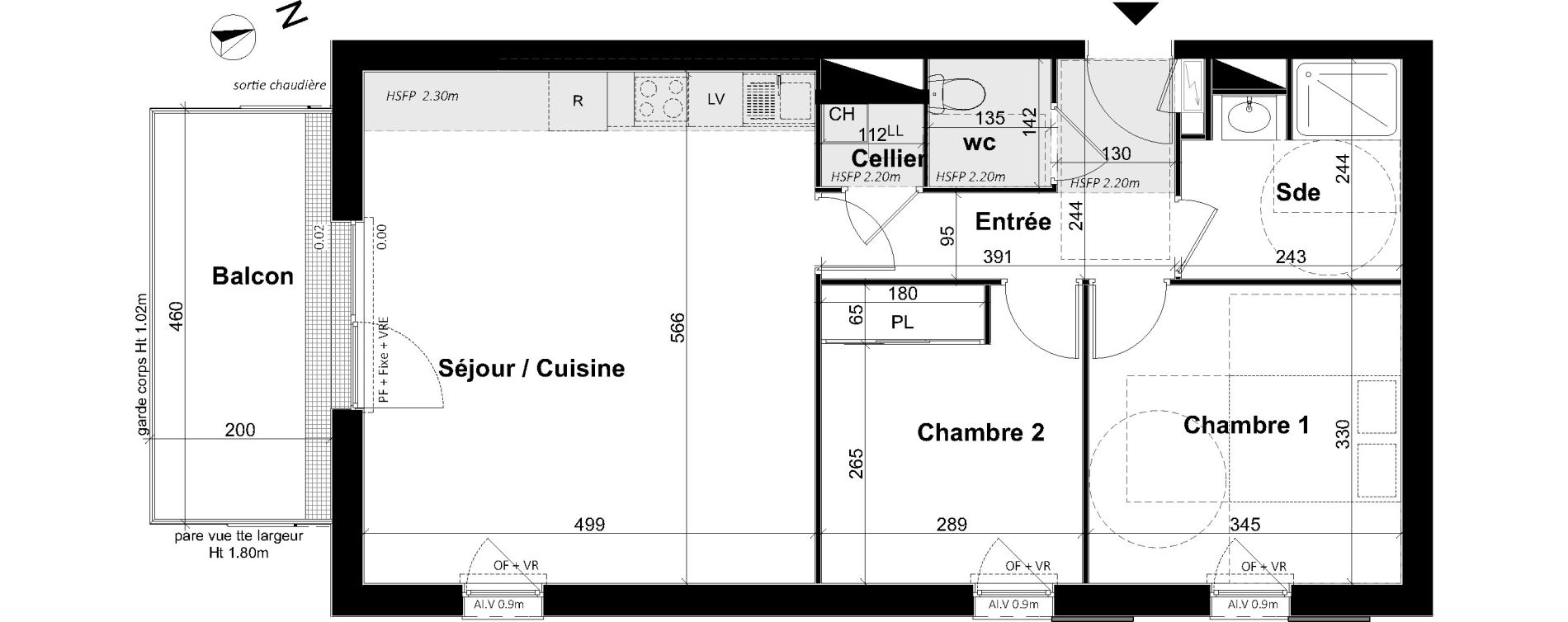 Appartement T3 de 62,96 m2 &agrave; Angers Les capucins