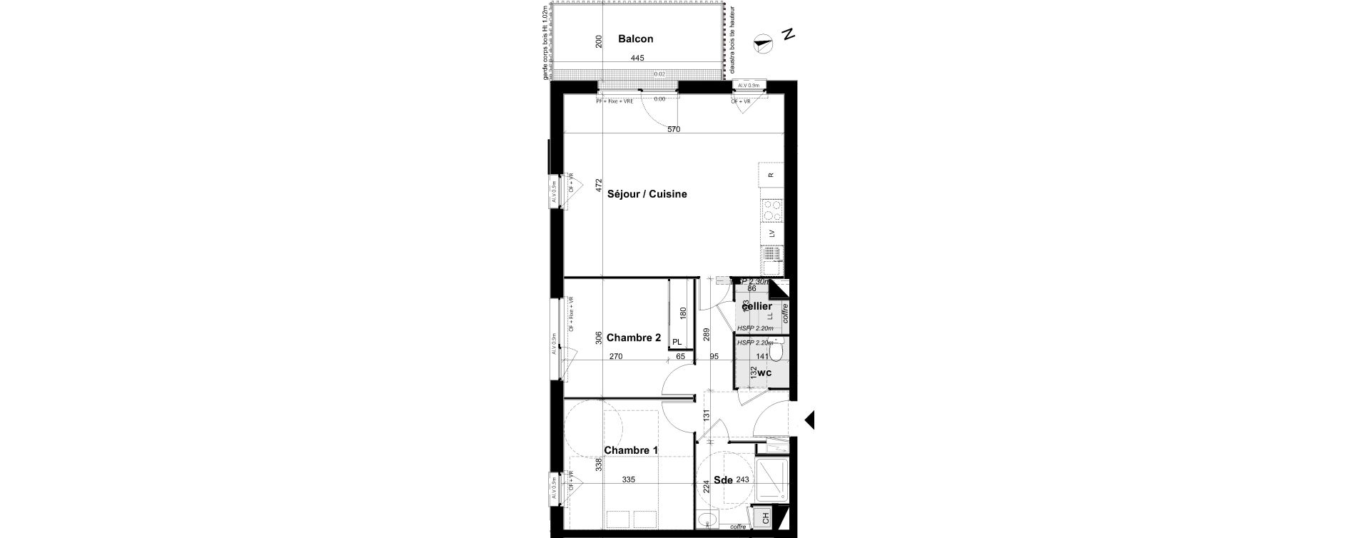 Appartement T3 de 62,31 m2 &agrave; Angers Les capucins