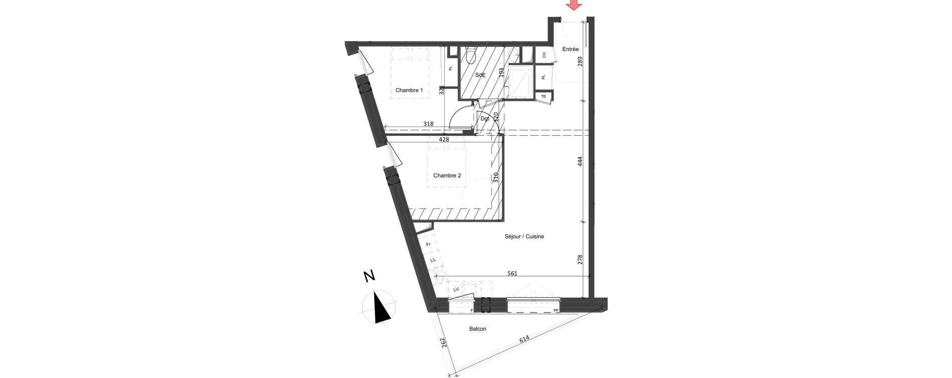 Appartement T3 de 63,63 m2 &agrave; Angers Jean moulin