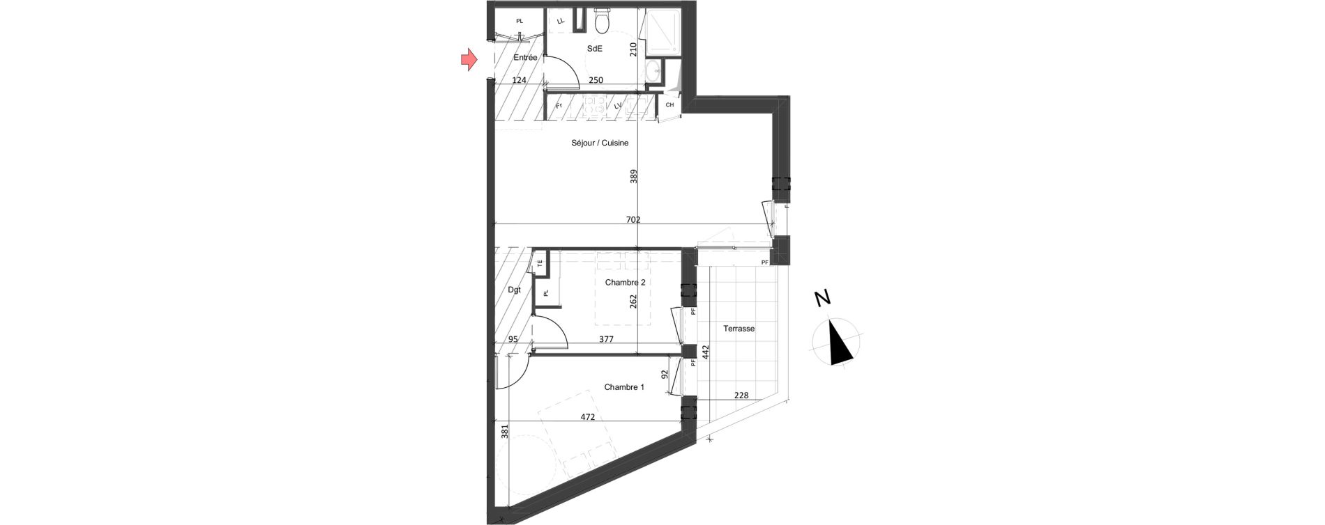 Appartement T3 de 60,95 m2 &agrave; Angers Jean moulin