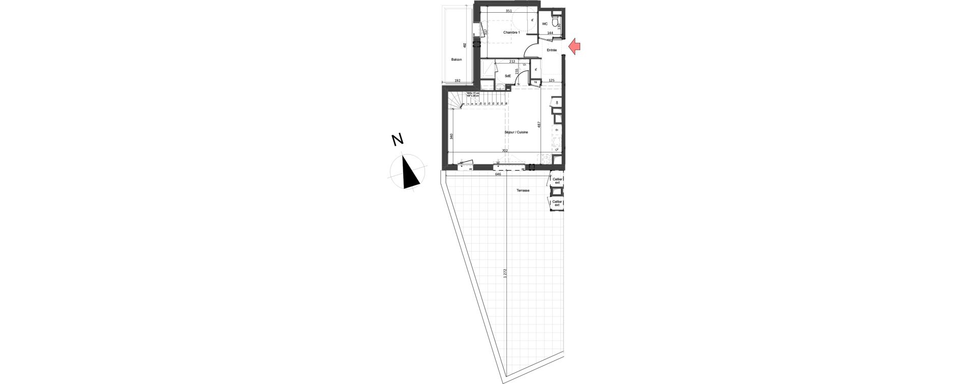 Duplex T4 de 78,54 m2 &agrave; Angers Jean moulin