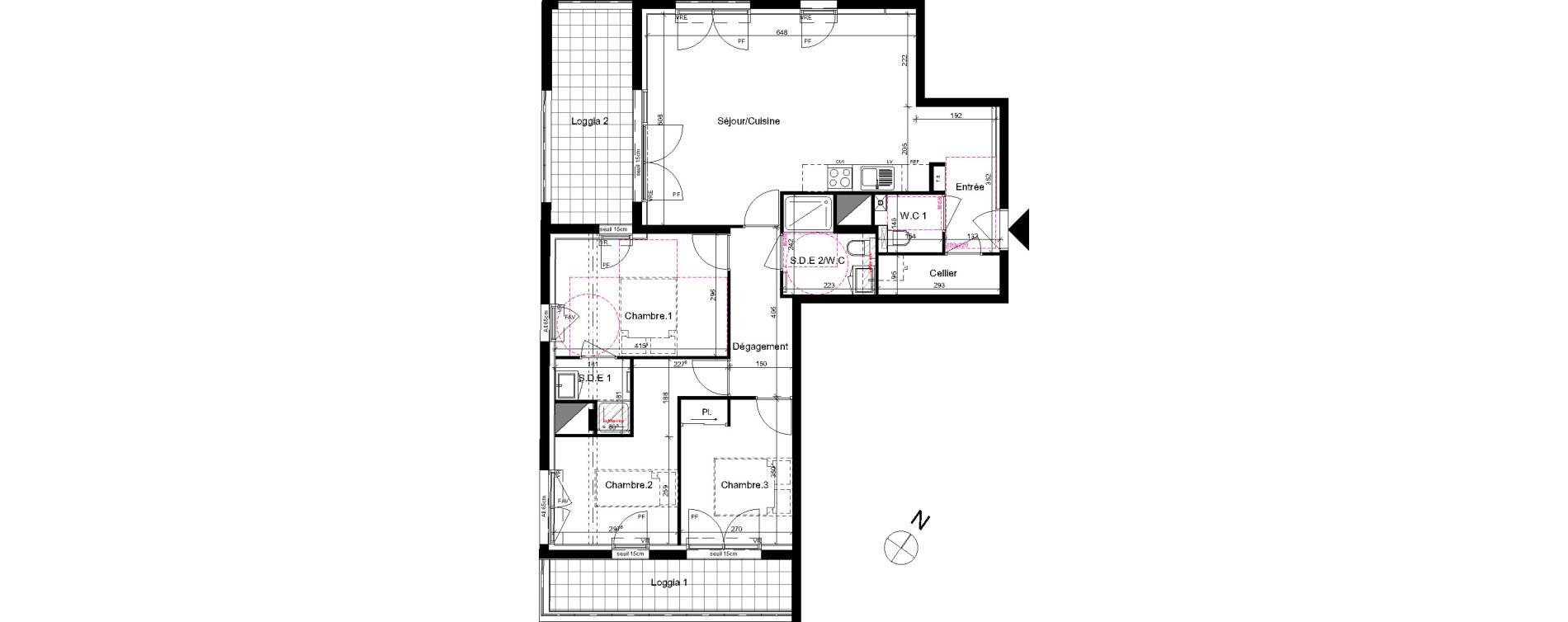 Appartement T4 de 85,54 m2 &agrave; Angers Brisepoti&egrave;re