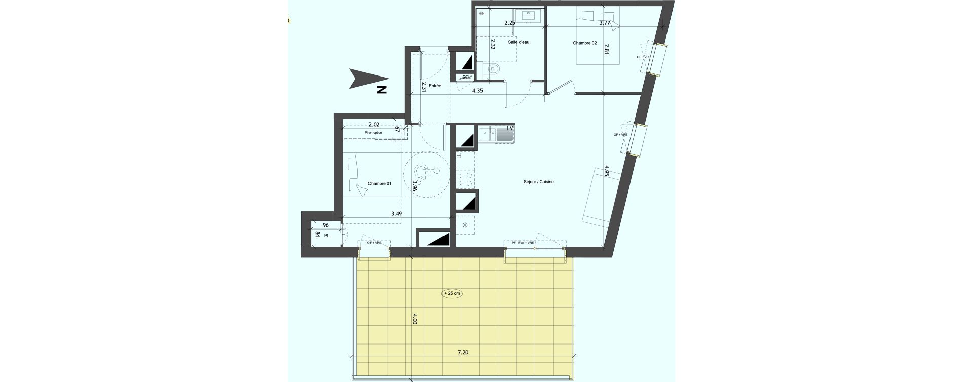 Appartement T3 de 58,76 m2 &agrave; Angers Les capucins