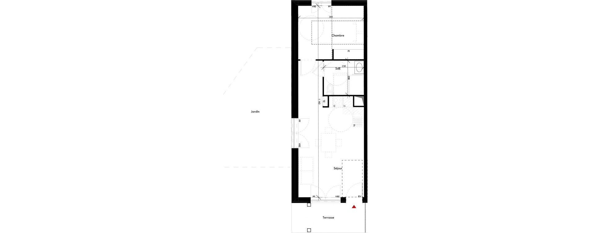 Appartement T2 de 43,38 m2 &agrave; Angers Des bretonnieres