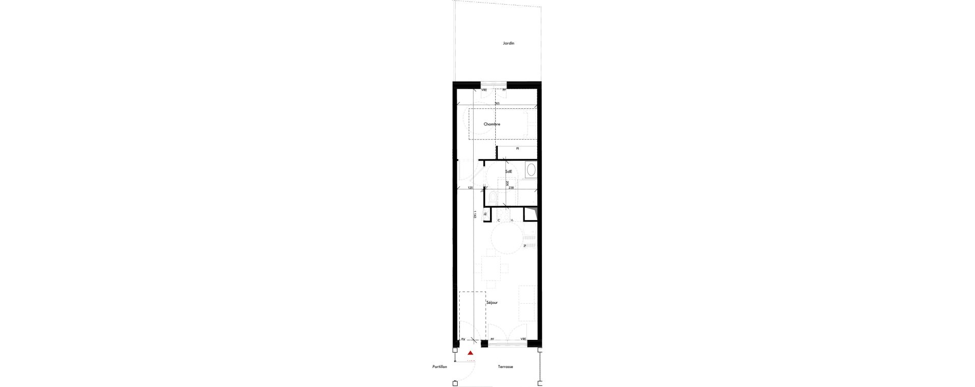 Appartement T2 de 40,50 m2 &agrave; Angers Des bretonnieres