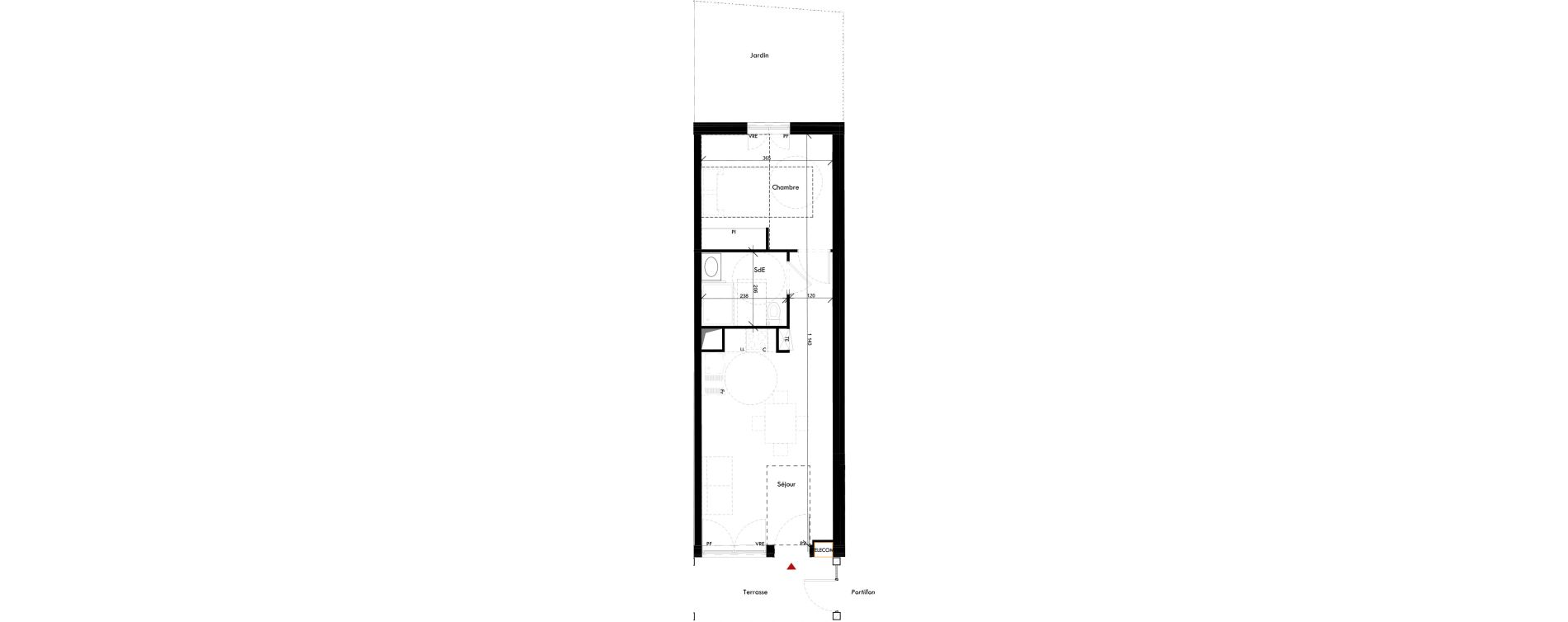 Appartement T2 de 40,50 m2 &agrave; Angers Des bretonnieres