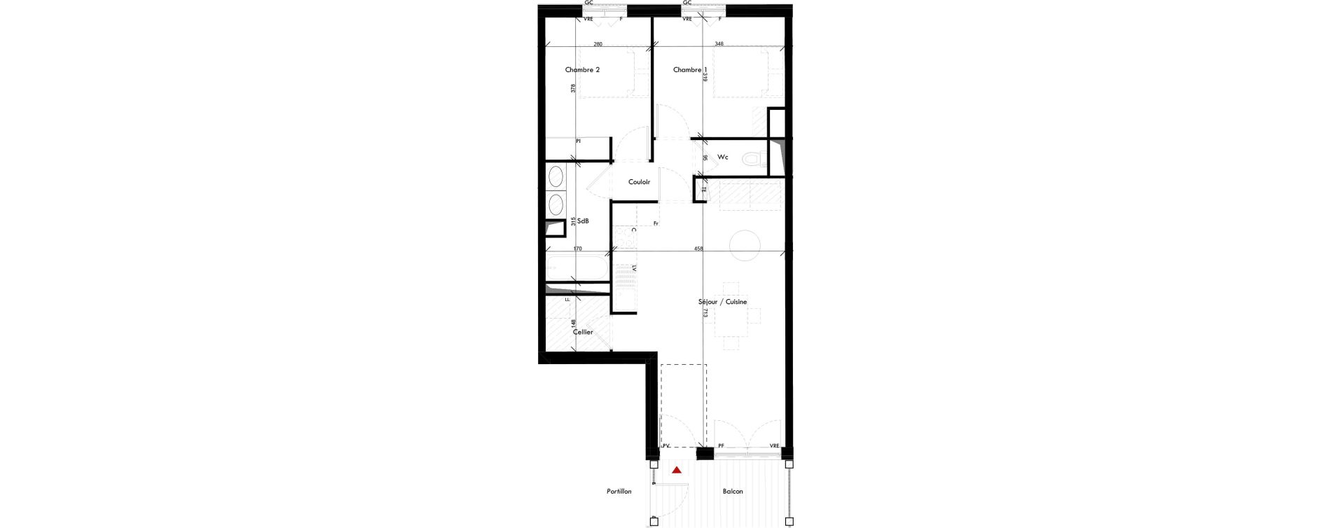 Appartement T3 de 61,77 m2 &agrave; Angers Des bretonnieres