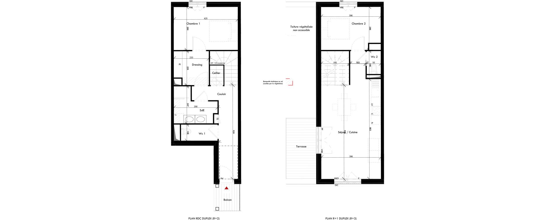 Duplex T3 de 75,10 m2 &agrave; Angers Des bretonnieres