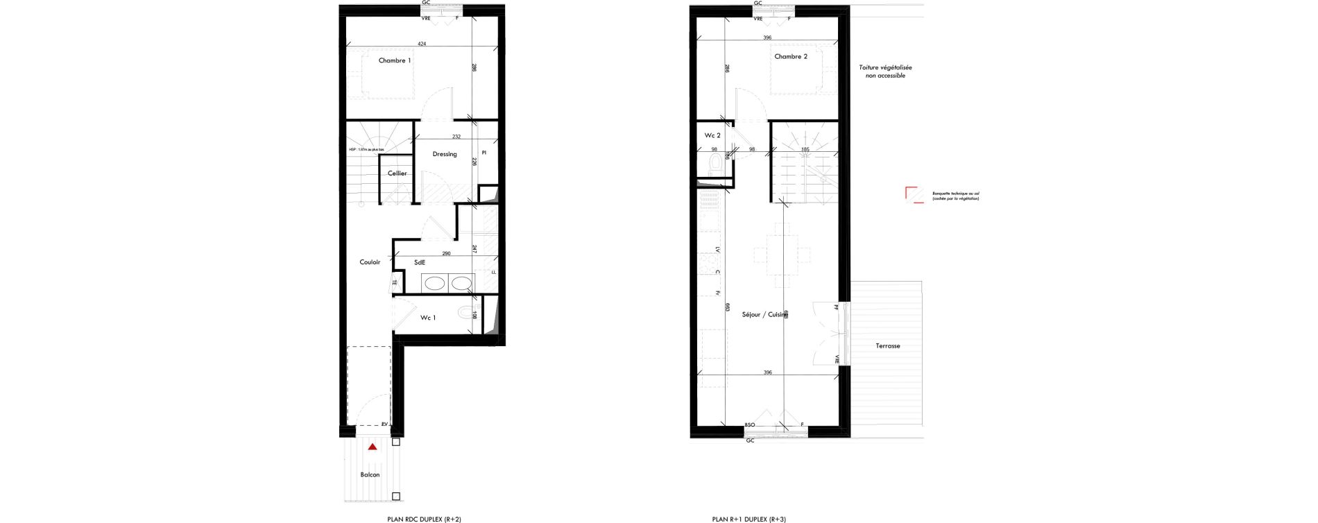 Duplex T3 de 75,56 m2 &agrave; Angers Des bretonnieres