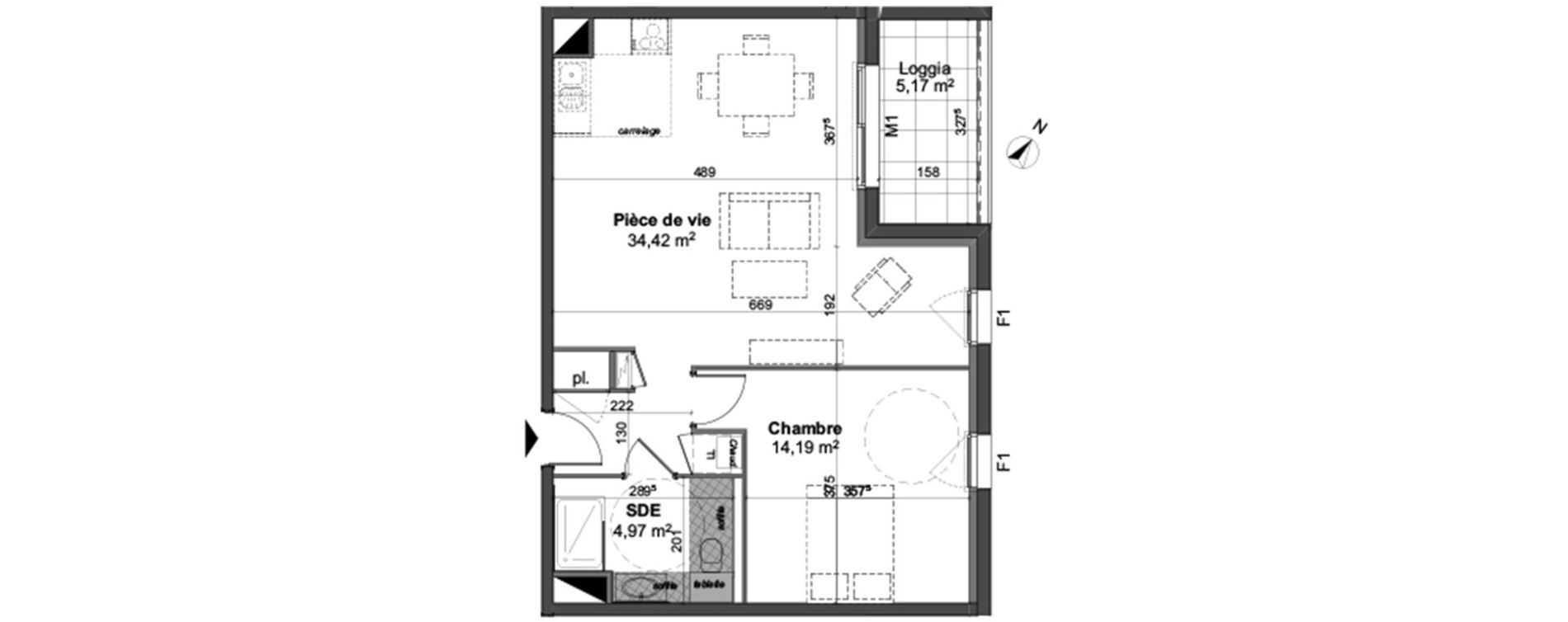 Appartement T2 de 53,59 m2 &agrave; Angers St-jacques-nazareth