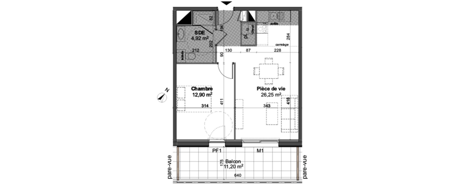 Appartement T2 de 44,07 m2 &agrave; Angers St-jacques-nazareth