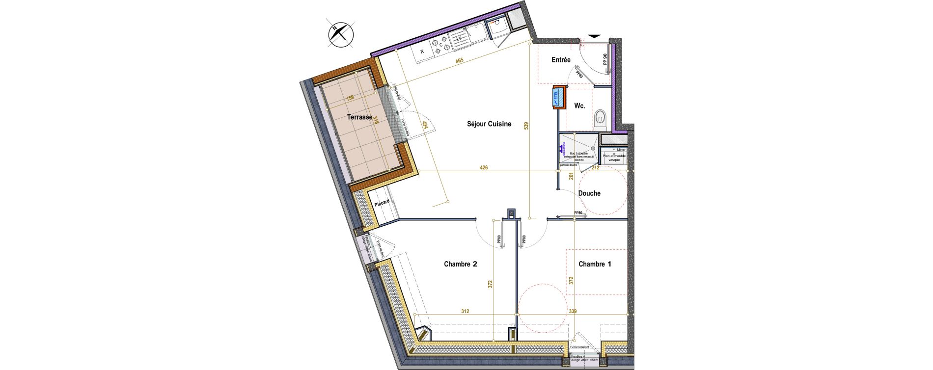 Appartement T3 de 62,60 m2 &agrave; Angers Jean moulin