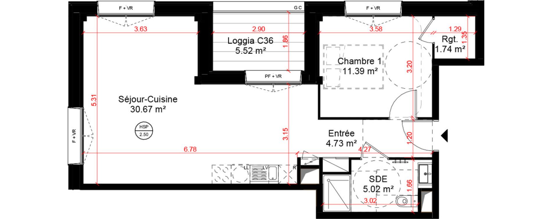 Appartement T2 de 53,56 m2 &agrave; Angers Belle-beille
