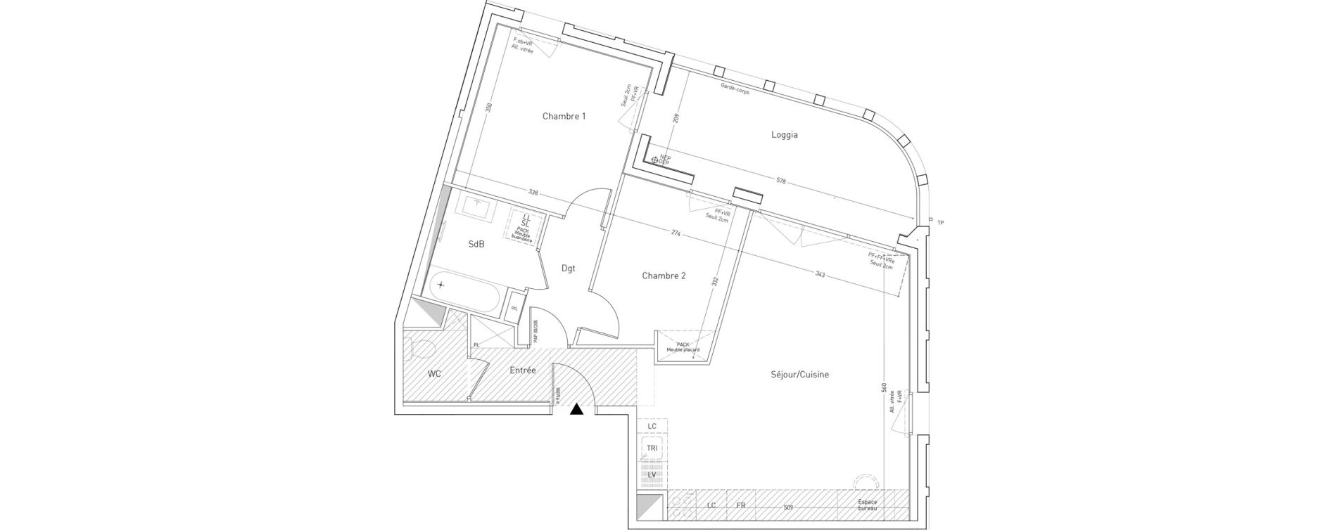 Appartement T3 de 65,41 m2 &agrave; Angers Deux-croix banchais