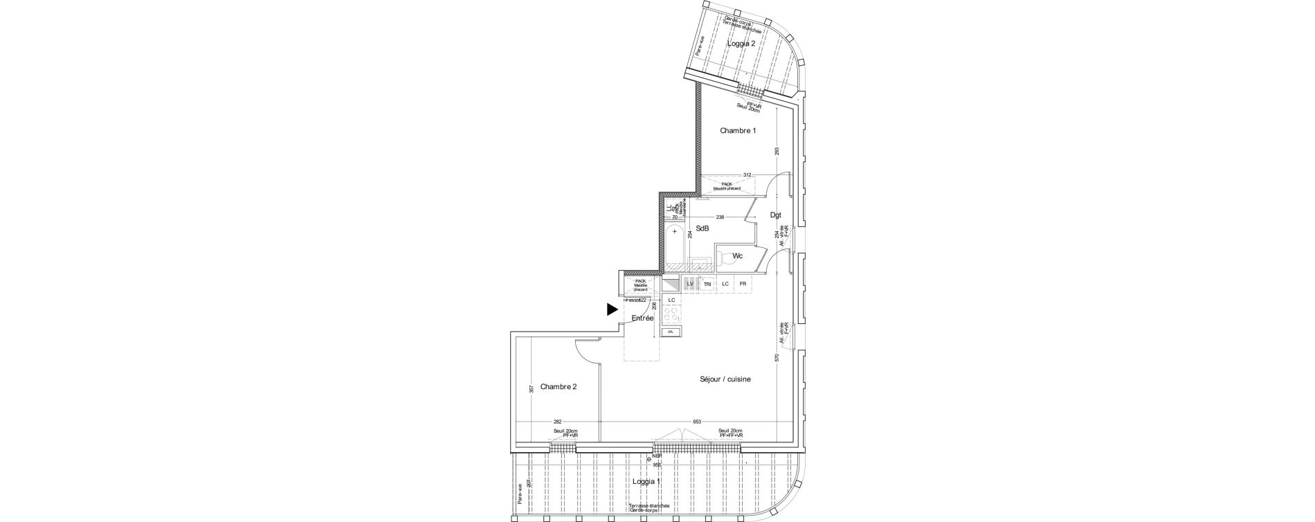 Appartement T3 de 66,30 m2 &agrave; Angers Deux-croix banchais