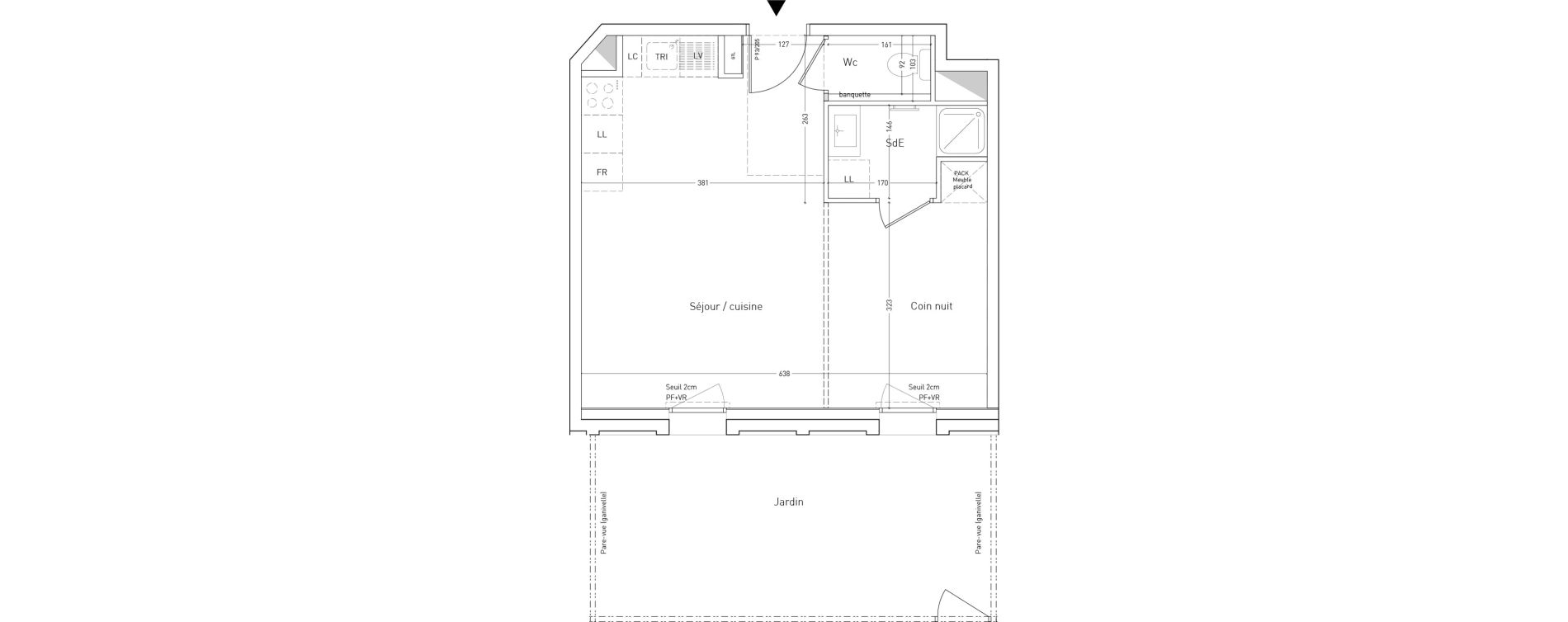 Appartement T1 de 34,80 m2 &agrave; Angers Deux-croix banchais