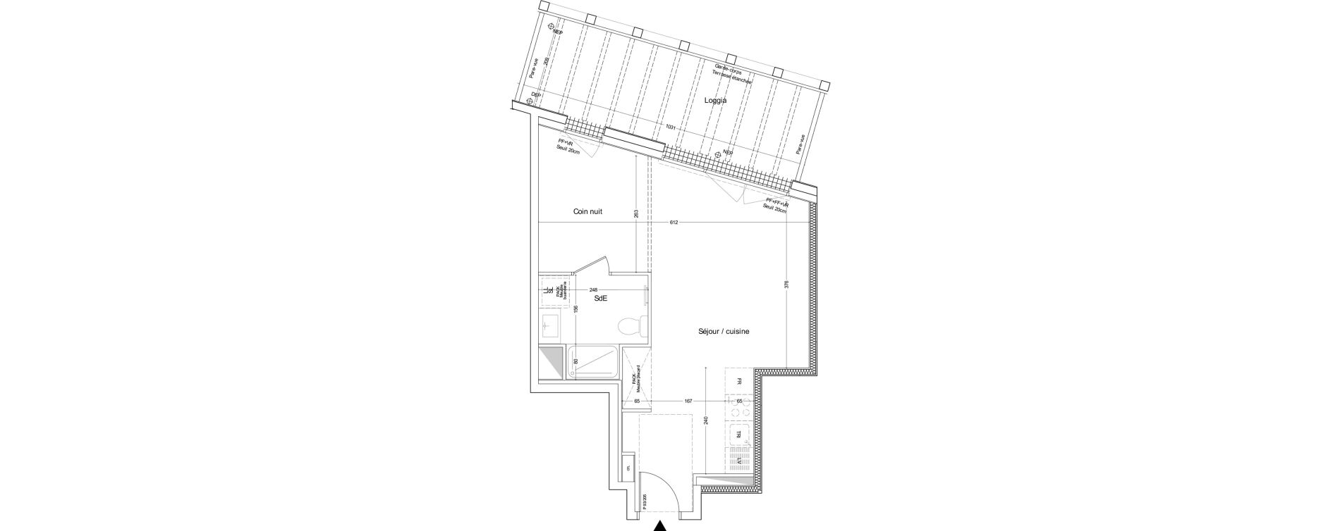 Appartement T1 de 35,88 m2 &agrave; Angers Deux-croix banchais