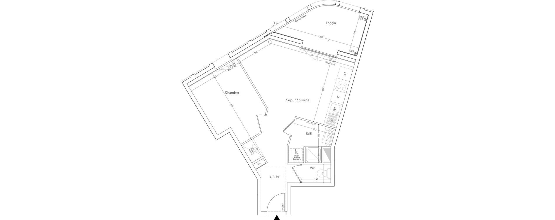 Appartement T2 de 38,18 m2 &agrave; Angers Deux-croix banchais