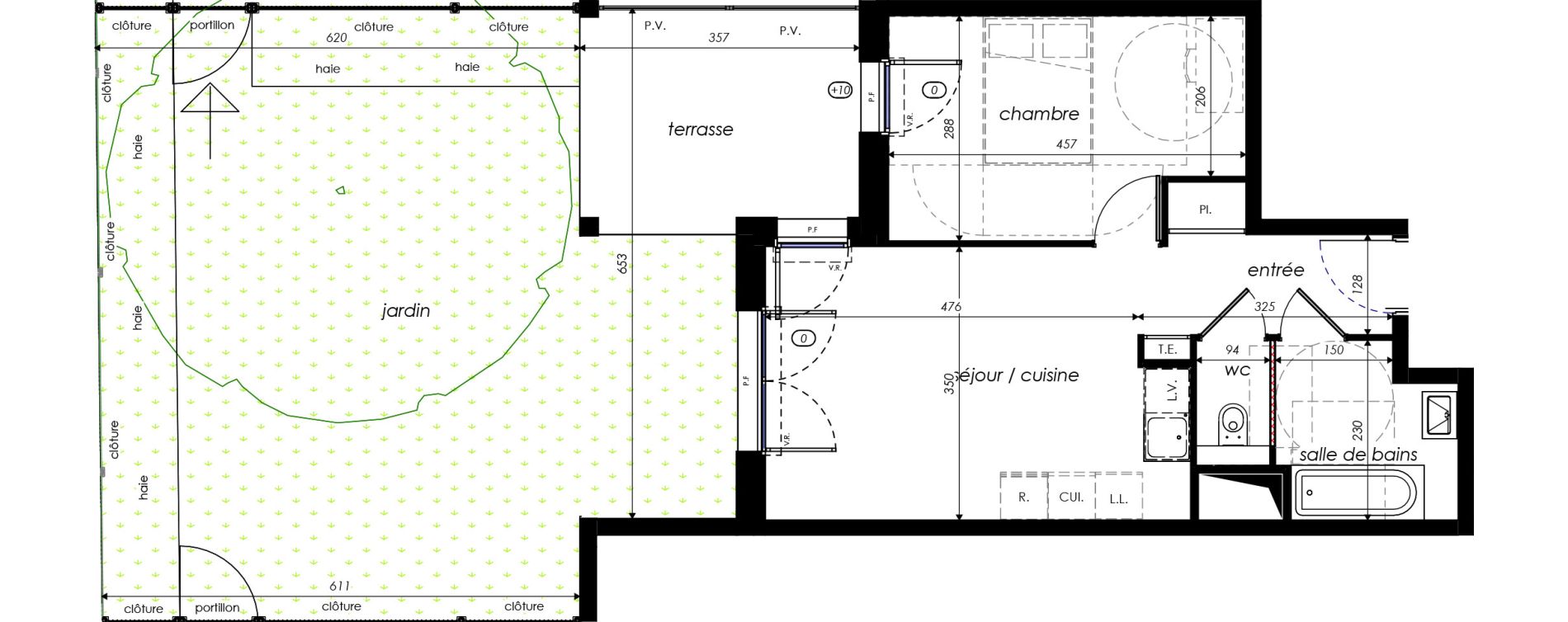 Appartement T2 de 41,07 m2 &agrave; Angers Madeleine