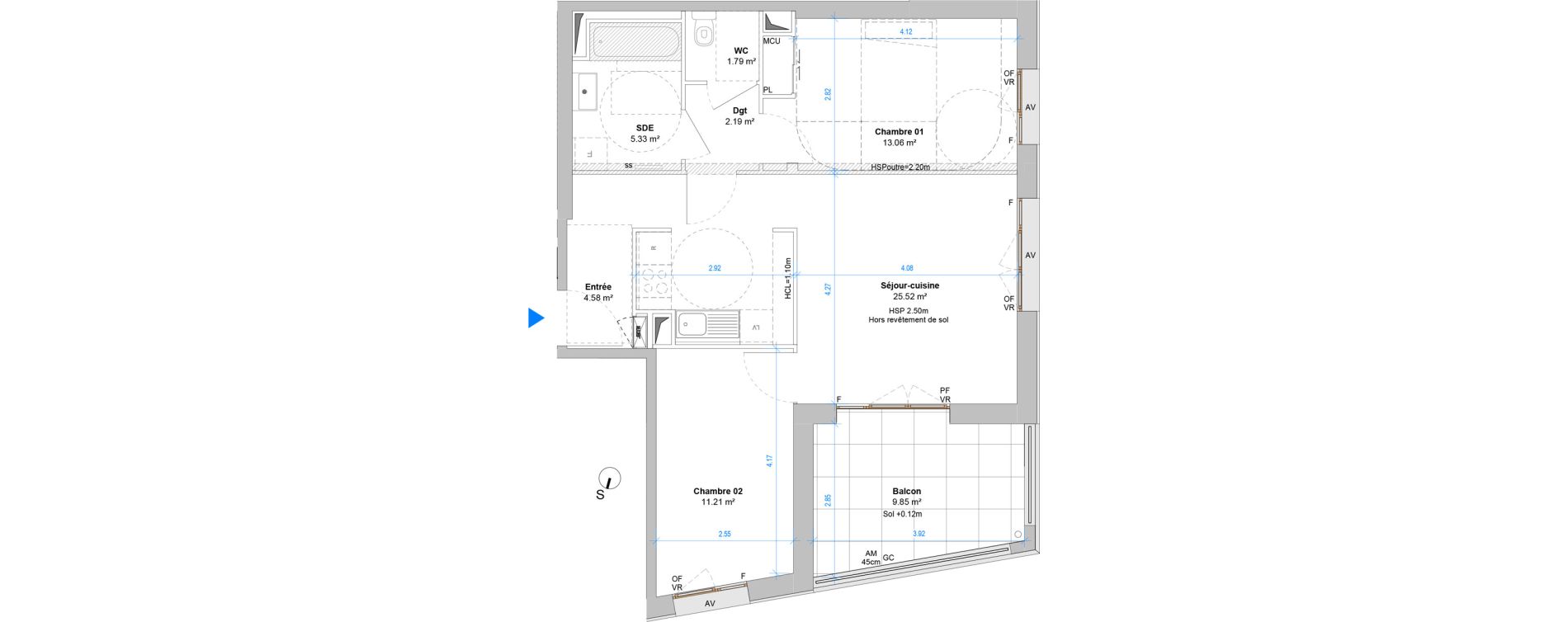 Appartement T3 de 63,67 m2 &agrave; Angers Jean moulin