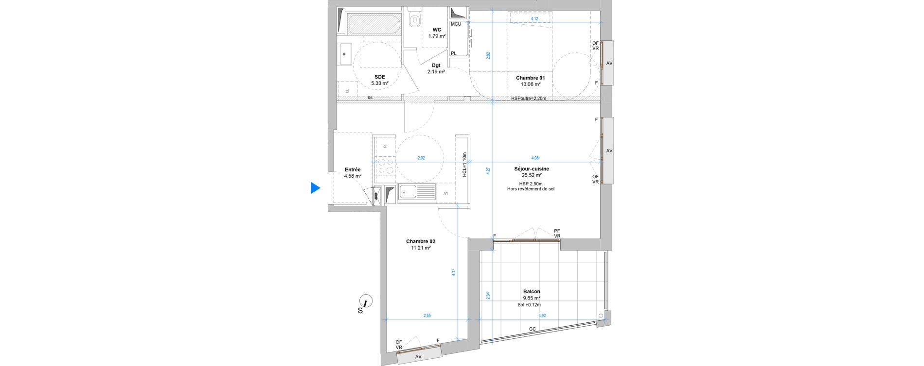 Appartement T3 de 63,67 m2 &agrave; Angers Jean moulin