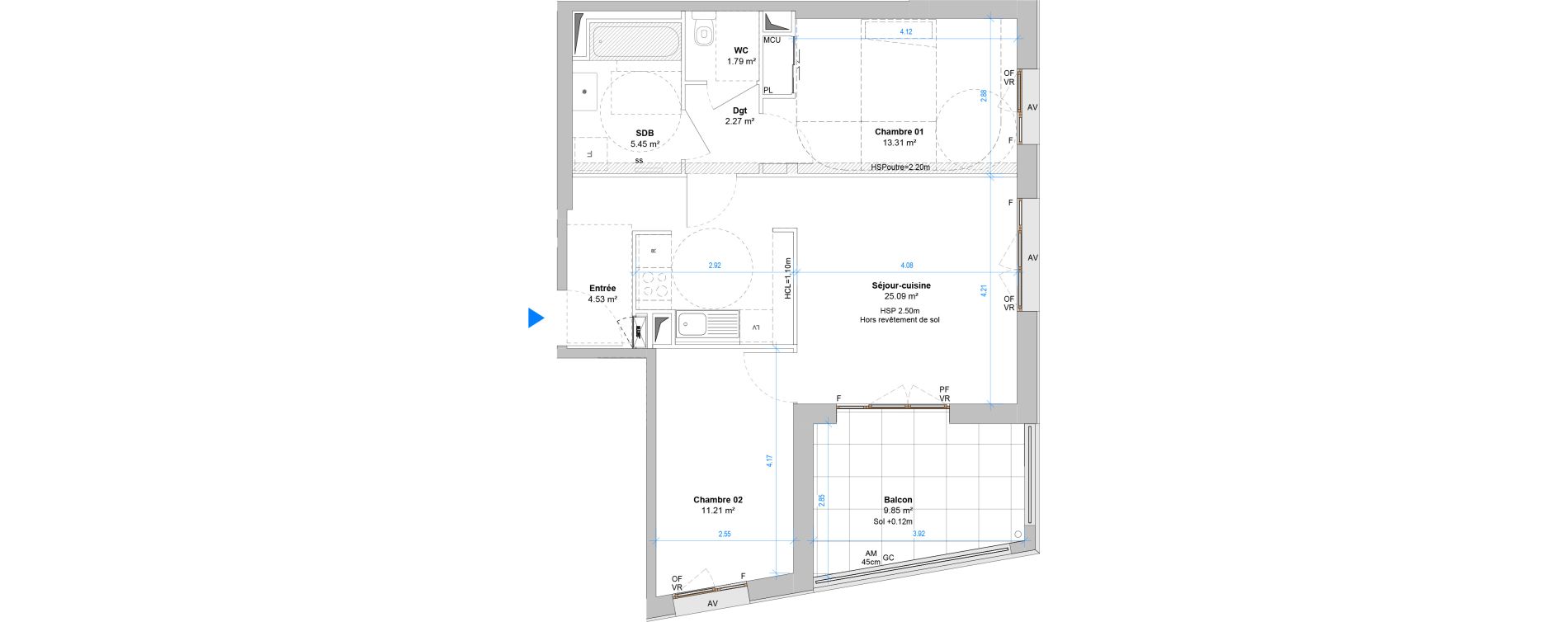 Appartement T3 de 63,66 m2 &agrave; Angers Jean moulin