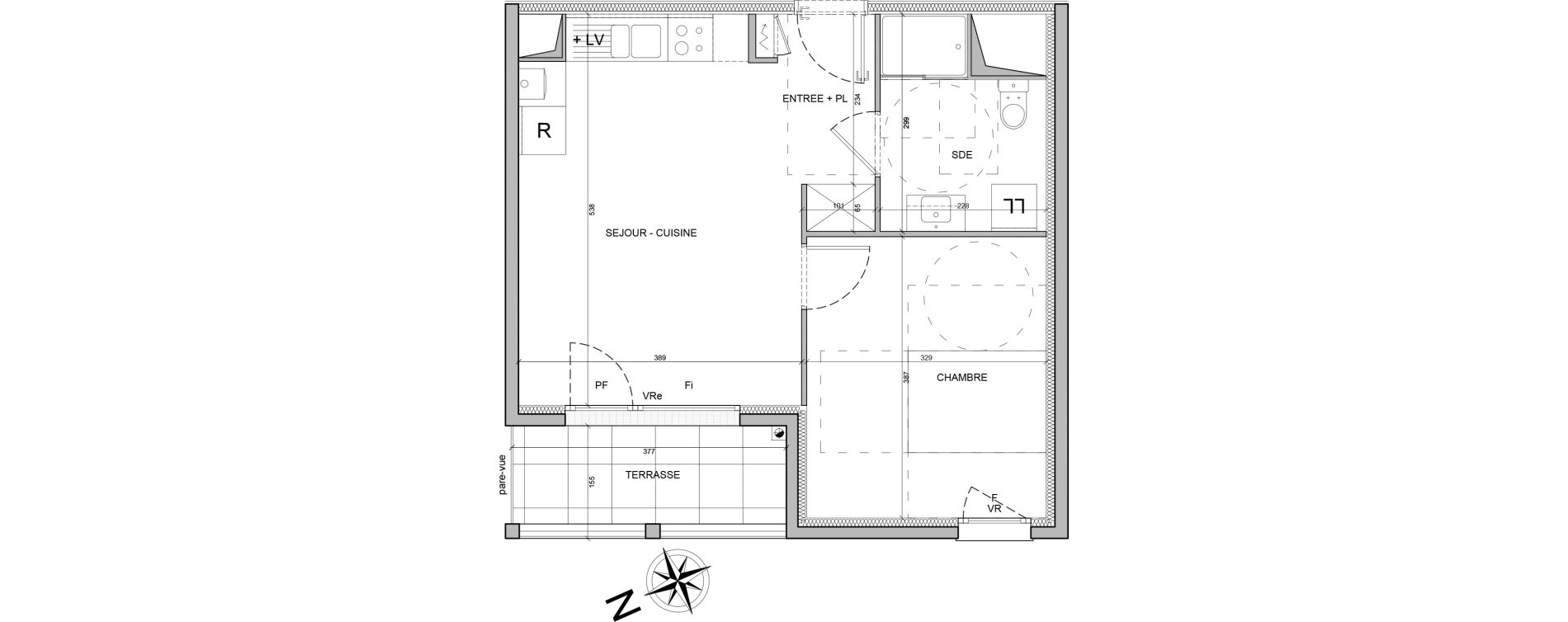 Appartement T2 de 41,81 m2 &agrave; Angers Deux-croix banchais