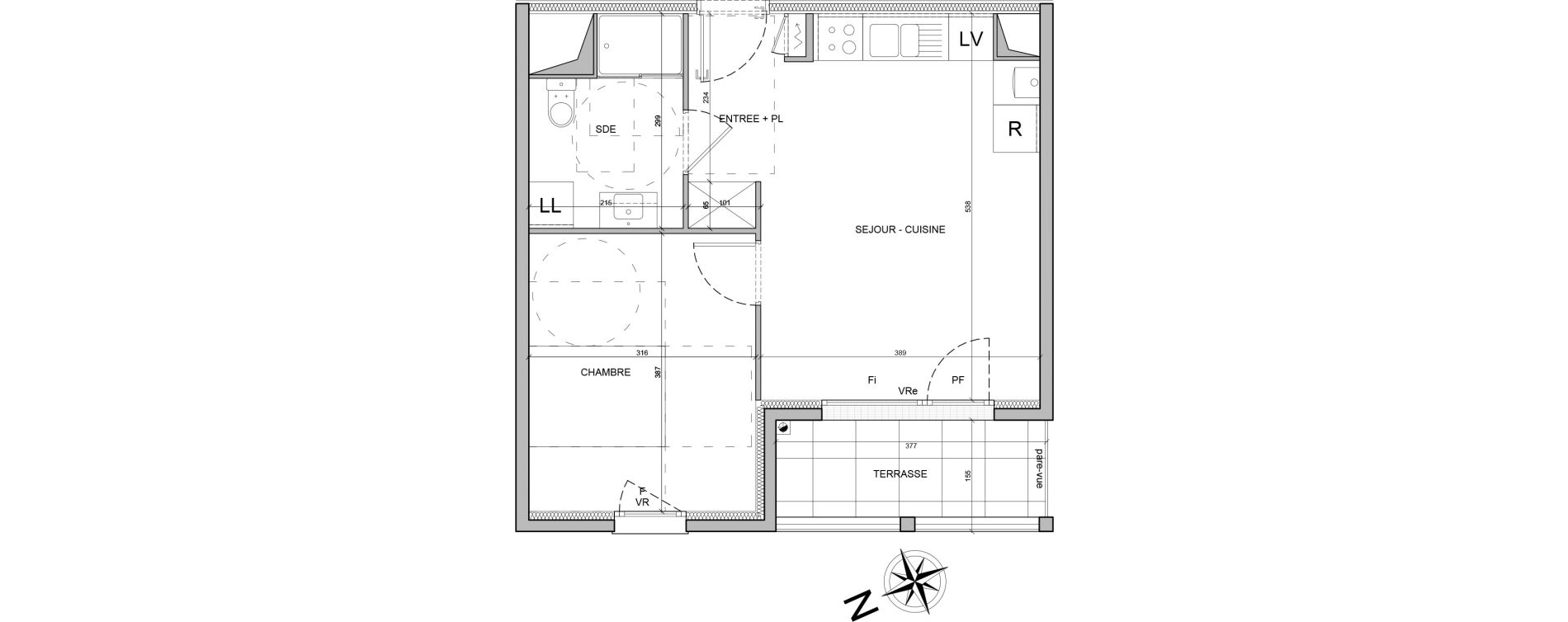 Appartement T2 de 41,02 m2 &agrave; Angers Deux-croix banchais
