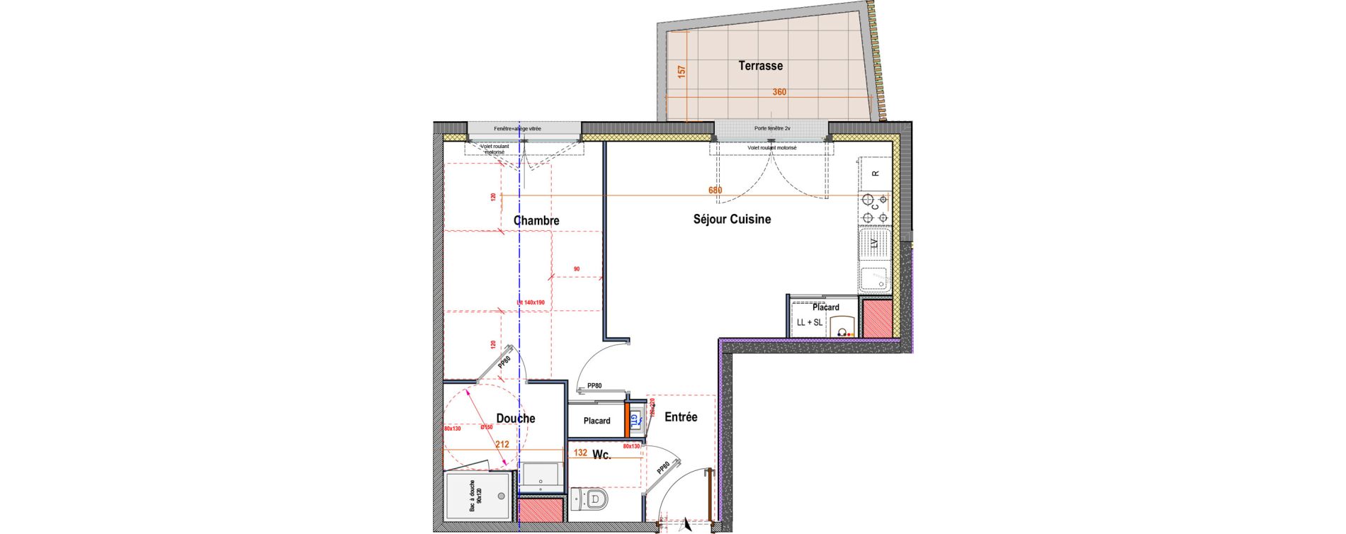 Appartement T2 de 40,84 m2 &agrave; Angers Blancheraie