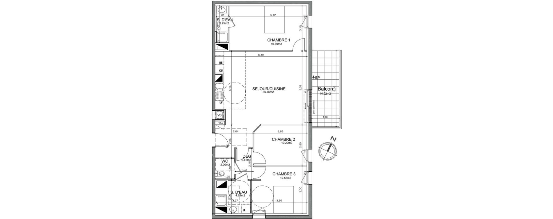 Appartement T4 de 87,85 m2 &agrave; Angers Justices