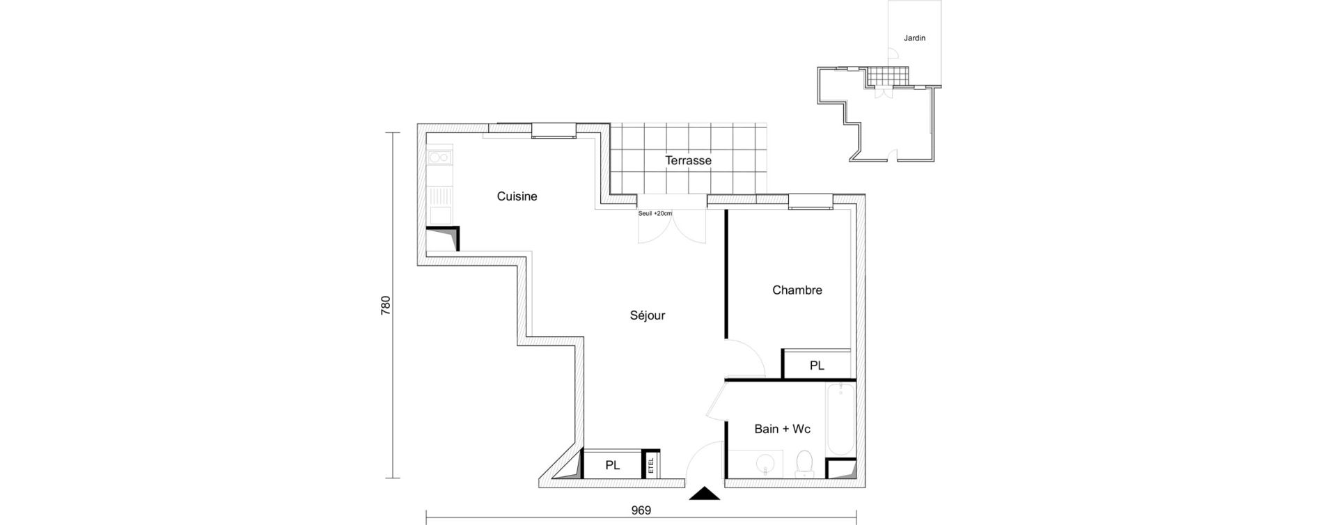 Appartement T2 de 47,03 m2 &agrave; Angers Sainte-th&eacute;r&egrave;se