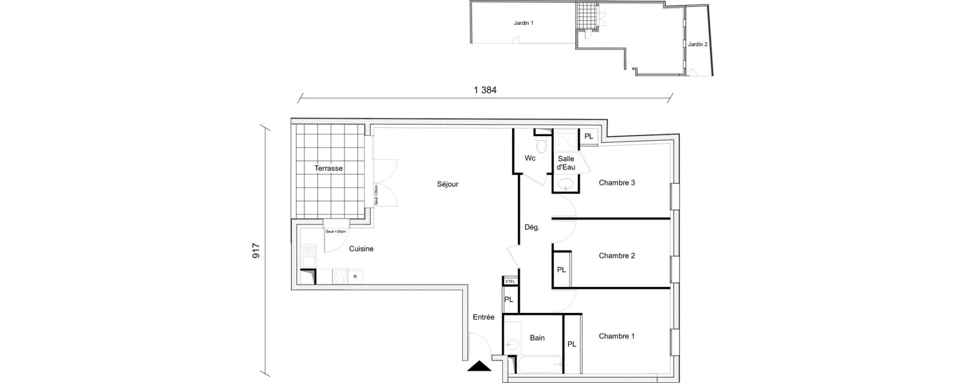 Appartement T4 de 90,30 m2 &agrave; Angers Sainte-th&eacute;r&egrave;se